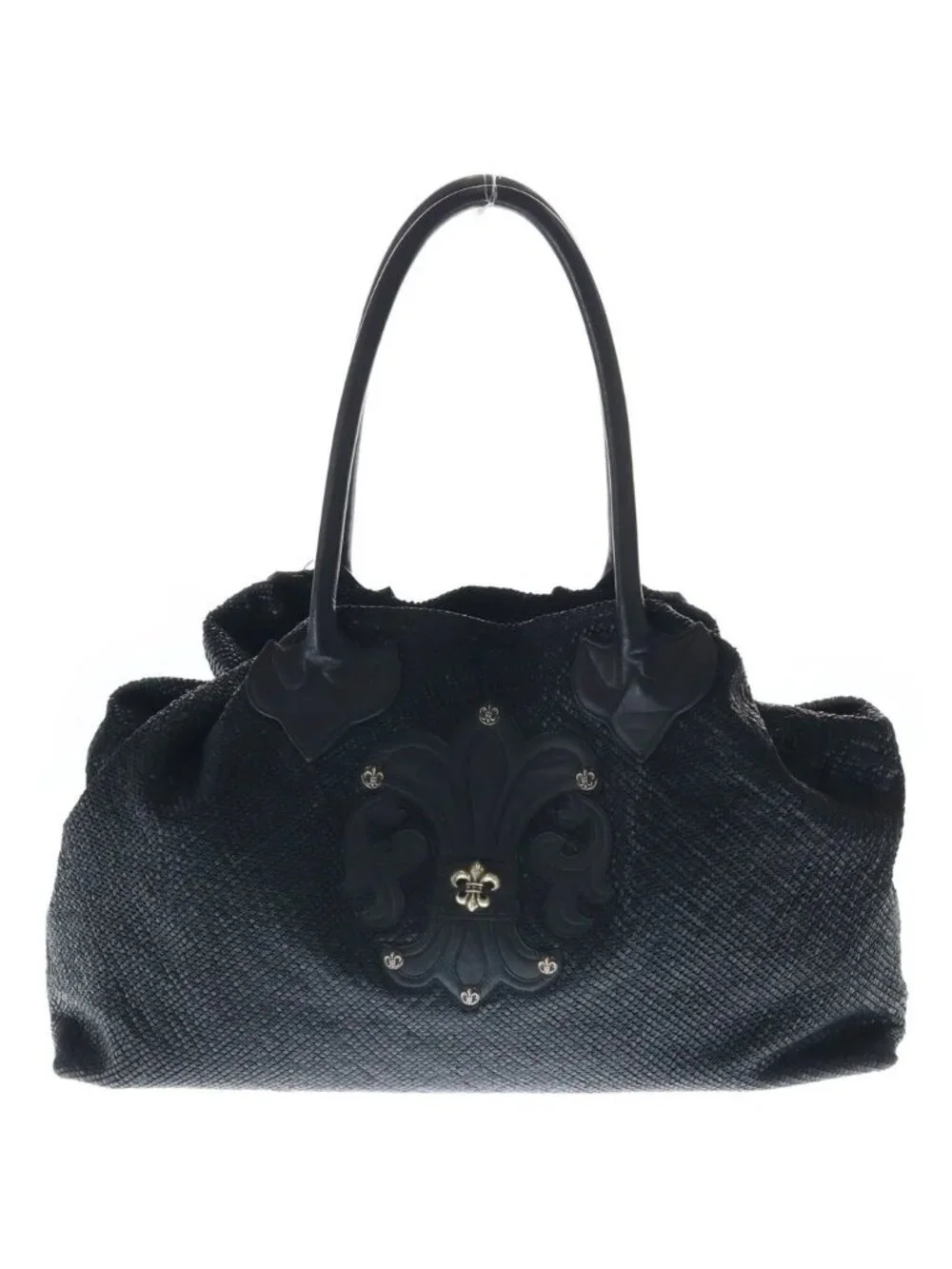 Chrome Hearts Tote Bag Snp BS Fluer Cannes Limited BS Flare Leather Patch Black